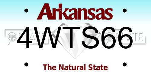 4WTS66 Arkansas License Plate