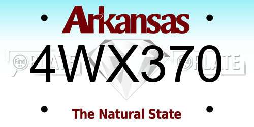 4WX370 Arkansas License Plate
