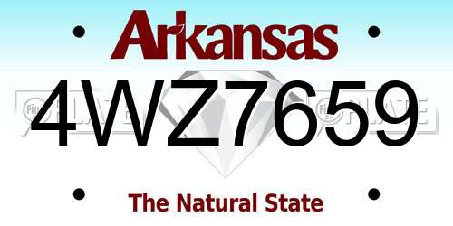 4WZ7659 Arkansas License Plate