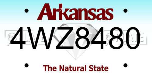 4WZ8480 Arkansas License Plate
