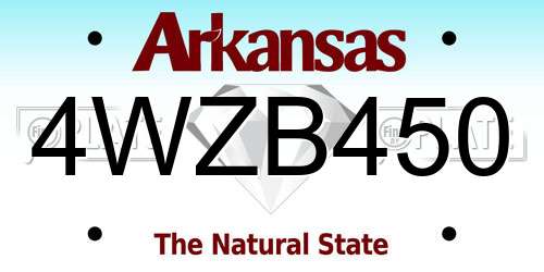 4WZB450 Arkansas License Plate