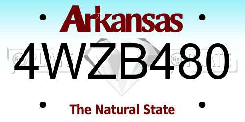 4WZB480 Arkansas License Plate