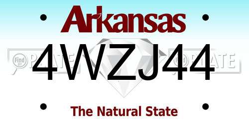 4WZJ44 Arkansas License Plate
