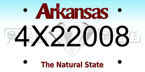 4X22008 Arkansas License Plate