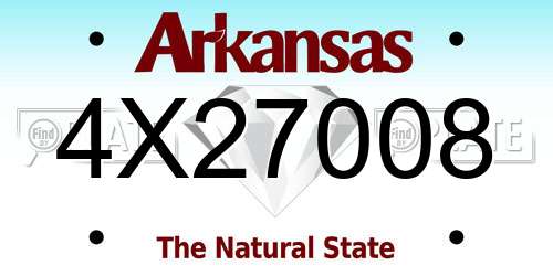 4X27008 Arkansas License Plate