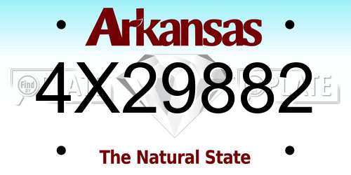 4X29882 Arkansas License Plate