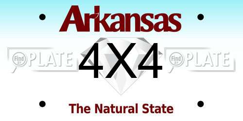 4X4 Arkansas License Plate
