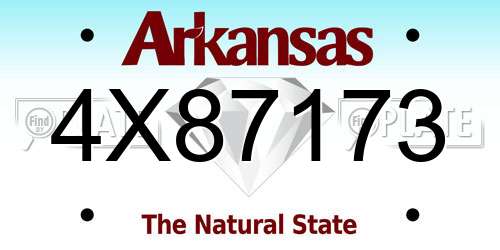 4X87173 Arkansas License Plate