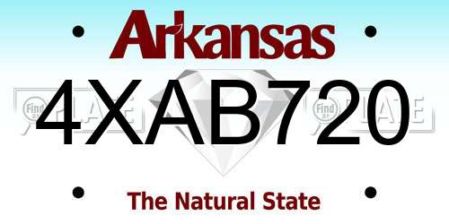4XAB720 Arkansas License Plate