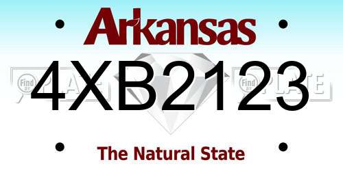 4XB2123 Arkansas License Plate