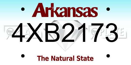4XB2173 Arkansas License Plate