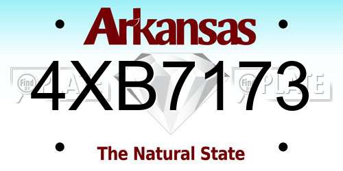 4XB7173 Arkansas License Plate