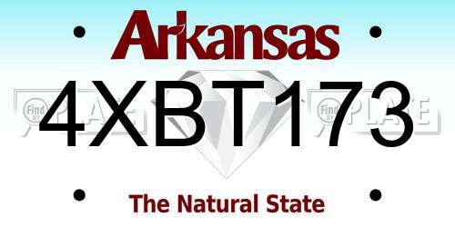 4XBT173 Arkansas License Plate