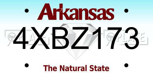 4XBZ173 Arkansas License Plate