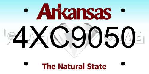 4XC9050 Arkansas License Plate