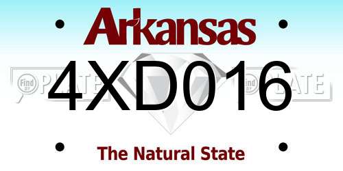 4XD016 Arkansas License Plate