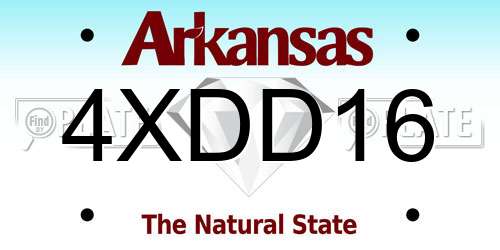 4XDD16 Arkansas License Plate