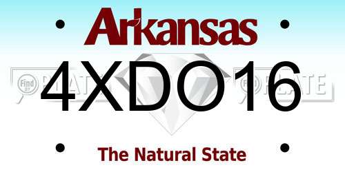 4XDO16 Arkansas License Plate