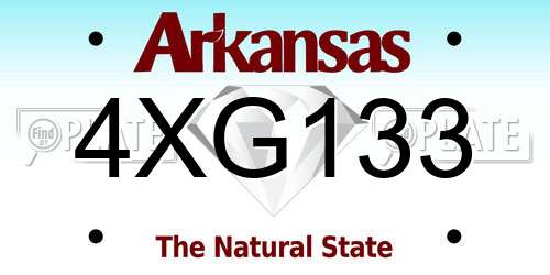 4XG133 Arkansas License Plate