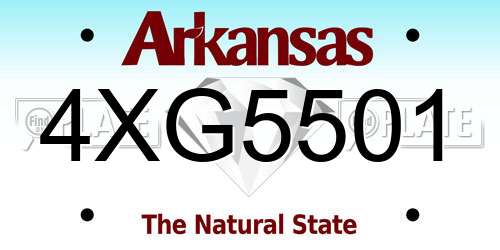 4XG5501 Arkansas License Plate