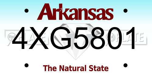 4XG5801 Arkansas License Plate