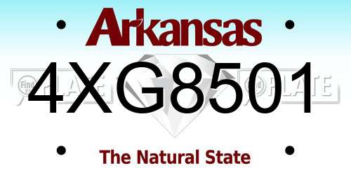 4XG8501 Arkansas License Plate