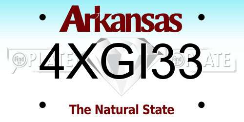 4XGI33 Arkansas License Plate