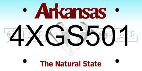 4XGS501 Arkansas License Plate