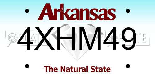 4XHM49 Arkansas License Plate
