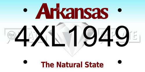 4XL1949 Arkansas License Plate