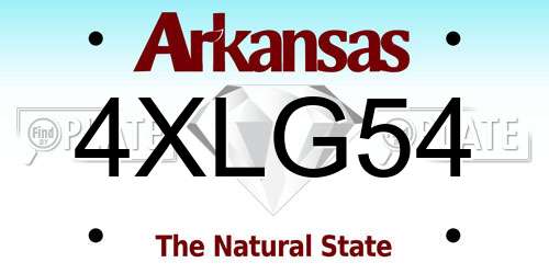 4XLG54 Arkansas License Plate