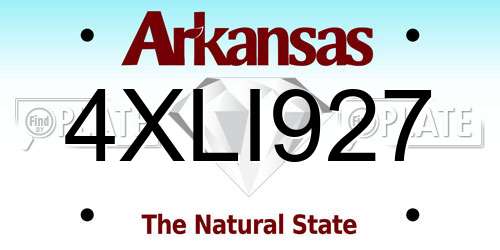 4XLI927 Arkansas License Plate