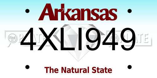 4XLI949 Arkansas License Plate