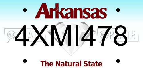 4XMI478 Arkansas License Plate