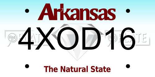 4XOD16 Arkansas License Plate