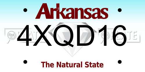 4XQD16 Arkansas License Plate