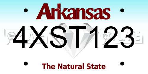 4XST123 Arkansas License Plate