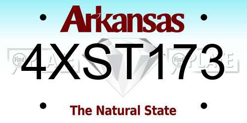 4XST173 Arkansas License Plate