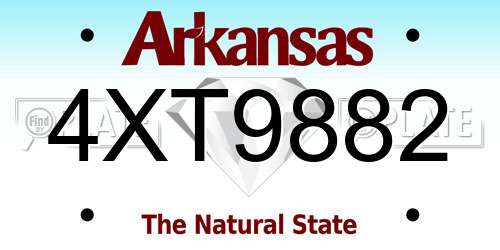 4XT9882 Arkansas License Plate