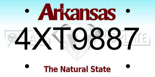 4XT9887 Arkansas License Plate