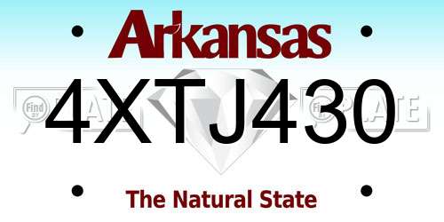 4XTJ430 Arkansas License Plate