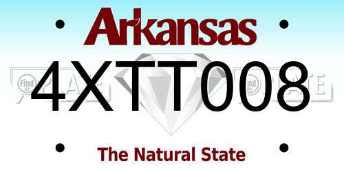 4XTT008 Arkansas License Plate