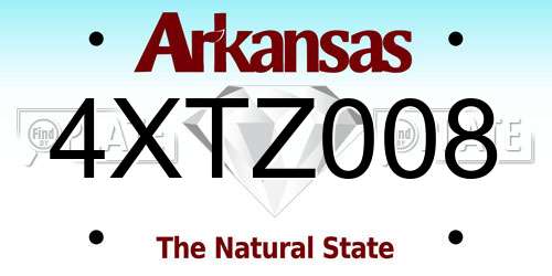 4XTZ008 Arkansas License Plate