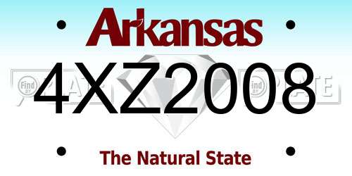 4XZ2008 Arkansas License Plate