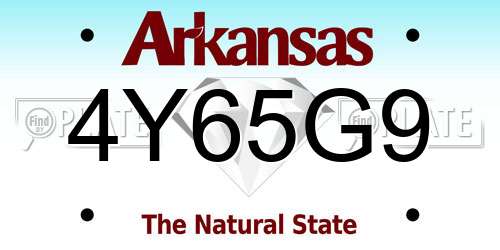 4Y65G9 Arkansas License Plate