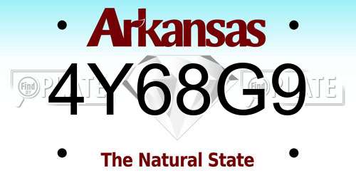 4Y68G9 Arkansas License Plate