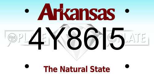 4Y86I5 Arkansas License Plate