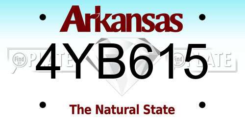 4YB615 Arkansas License Plate