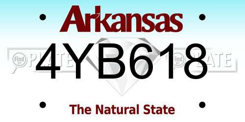 4YB618 Arkansas License Plate