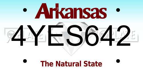 4YES642 Arkansas License Plate